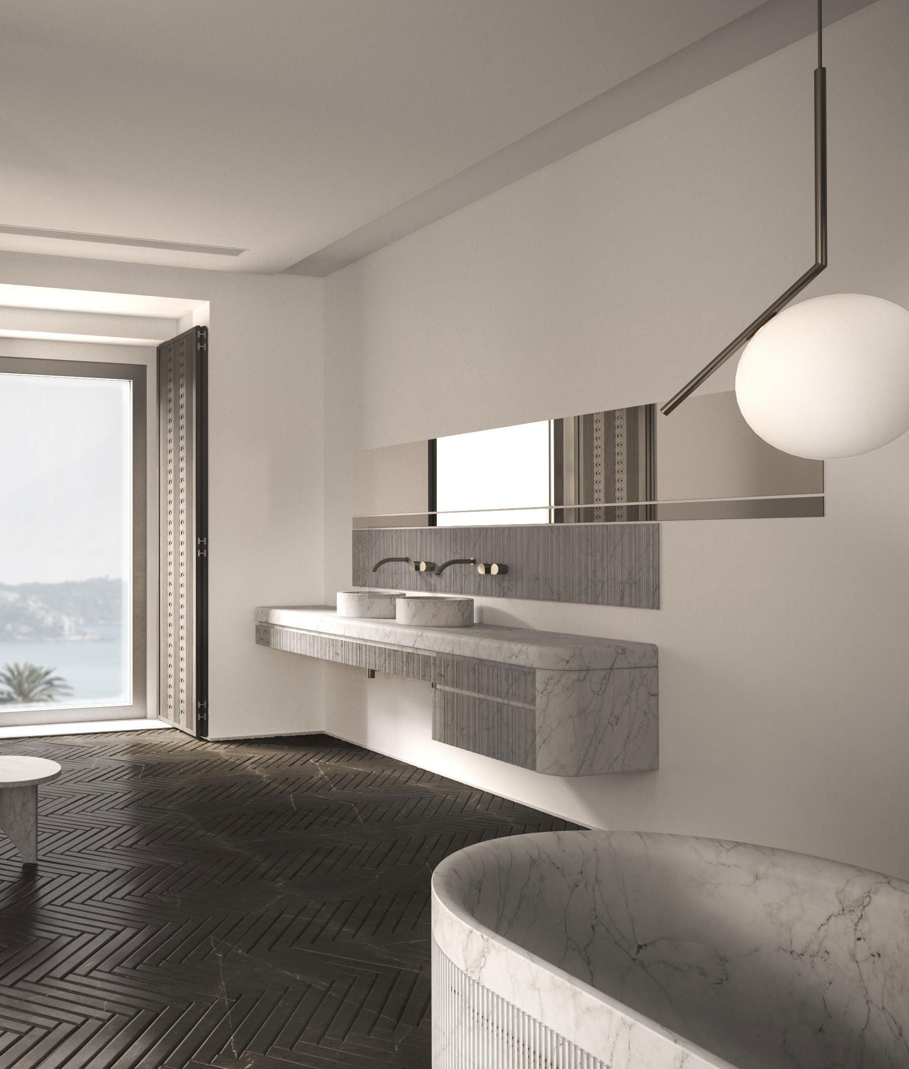 sink cabinet - Calacatta marble - Bespoke furniture